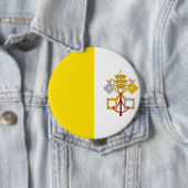 Badge Rond 10 Cm Drapeau de Ville du Vatican (En situation)