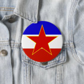 Badge Rond 10 Cm Drapeau de Yougoslavie (En situation)