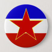 Badge Rond 10 Cm Drapeau de Yougoslavie (Devant)