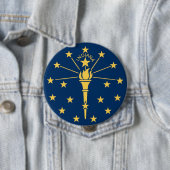 Badge Rond 10 Cm Drapeau d'état de l'Indiana (En situation)