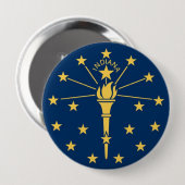 Badge Rond 10 Cm Drapeau d'état de l'Indiana (Devant & derrière)