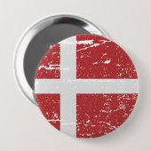BADGE ROND 10 CM DRAPEAU DU DANEMARK (Devant & derrière)