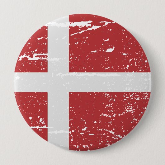 BADGE ROND 10 CM DRAPEAU DU DANEMARK (Devant)