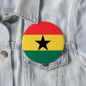Badge Rond 10 Cm Drapeau du Ghana (En situation)