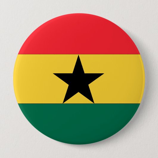 Badge Rond 10 Cm Drapeau du Ghana (Devant)