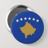 Badge Rond 10 Cm Drapeau du Kosovo (Devant & derrière)