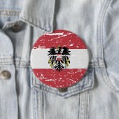 BADGE ROND 10 CM DRAPEAU DU MANTEAU DE L'AUTRICHE DES BRAS (En situation)