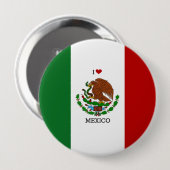 Badge Rond 10 Cm Drapeau du Mexique (Devant & derrière)