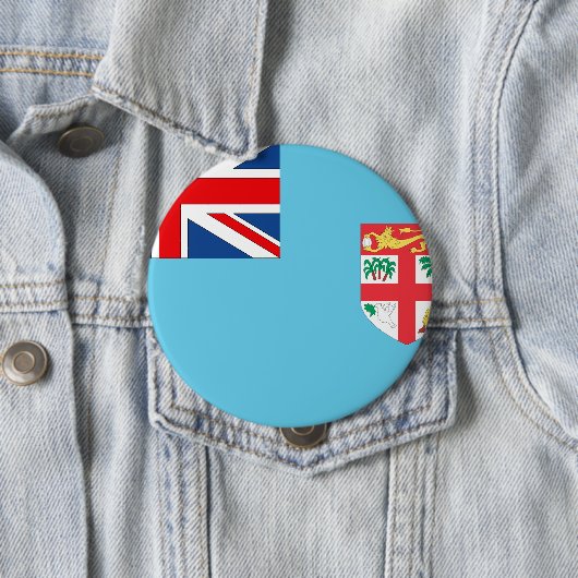Badge Rond 10 Cm Drapeau Fidji (En situation)