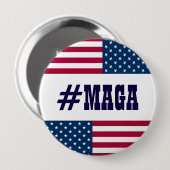 Badge Rond 10 Cm Drapeau #MAGA-Américain (Devant & derrière)