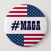 Badge Rond 10 Cm Drapeau #MAGA-Américain (Devant)