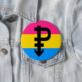 Badge Rond 10 Cm Drapeau Pansexual (En situation)