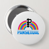BADGE ROND 10 CM DRAPEAU PANSEXUAL D'ARC-EN-CIEL (Devant & derrière)