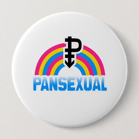 BADGE ROND 10 CM DRAPEAU PANSEXUAL D'ARC-EN-CIEL (Devant)