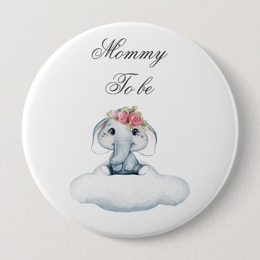 Badge Rond 10 Cm Dreamy Days avec Rosie l'éléphant. (Devant)