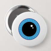 Badge Rond 10 Cm Drôle Mignonne Bleu Eyeball (Devant & derrière)