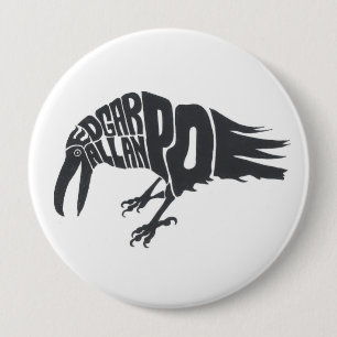 Badge Rond 10 Cm Edgar Allen Poe - Raven