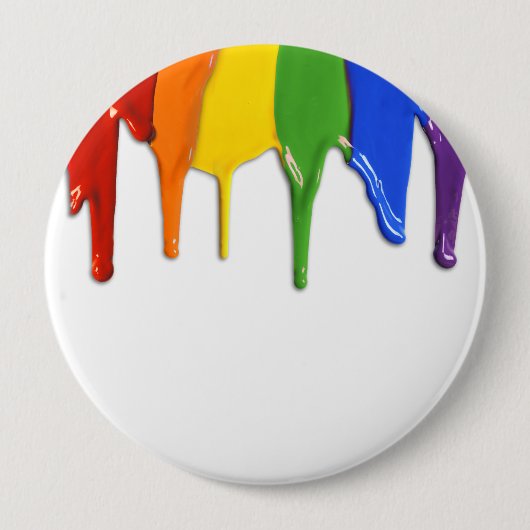 BADGE ROND 10 CM ÉGOUTTURES DE PEINTURE D'ARC-EN-CIEL - .PNG (Devant)
