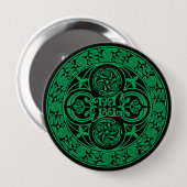 Badge Rond 10 Cm Eire : Ambigramme irlandais celtique (Devant & derrière)
