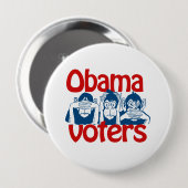 Badge Rond 10 Cm Électeurs d'Obama (Devant & derrière)