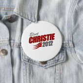 BADGE ROND 10 CM ÉLECTION CHRIS CHRISTIE (En situation)