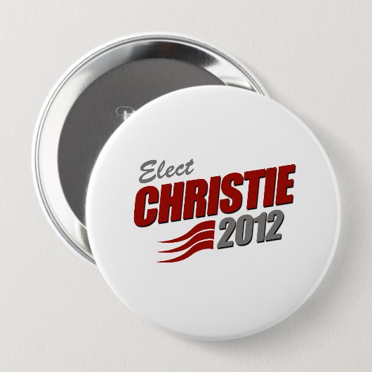 BADGE ROND 10 CM ÉLECTION CHRIS CHRISTIE (Devant & derrière)