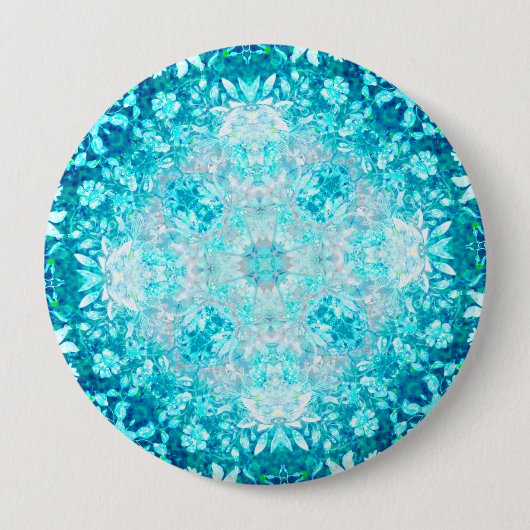 Badge Rond 10 Cm Elégant bleu turquoise Aqua Motif en pierre (Devant)
