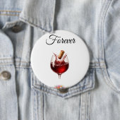 Badge Rond 10 Cm Elegant Wine -  Wedding  Buttons (En situation)