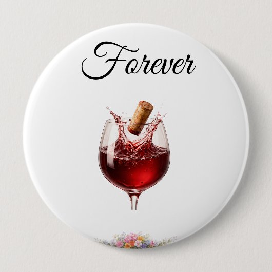 Badge Rond 10 Cm Elegant Wine -  Wedding  Buttons (Devant)