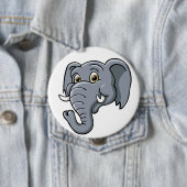 Badge Rond 10 Cm Éléphant de bande dessinée (En situation)