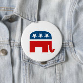 Badge Rond 10 Cm Éléphant républicain (En situation)