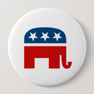 Badge Rond 10 Cm Éléphant républicain