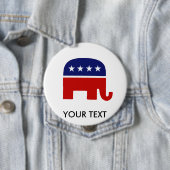 Badge Rond 10 Cm Eléphant républicain / Eléphant GOP (En situation)