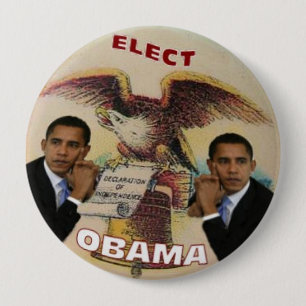 Badge Rond 10 Cm Élisez le bouton d'Obama Liberty Bell 4-Inch