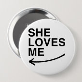 Badge Rond 10 Cm Elle m'aime .png (gauche) (Devant & derrière)