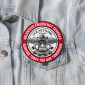 Badge Rond 10 Cm Emblème des services d'urgence bénévoles (En situation)