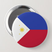 Badge Rond 10 Cm Emblème du drapeau des Philippines (Devant & derrière)