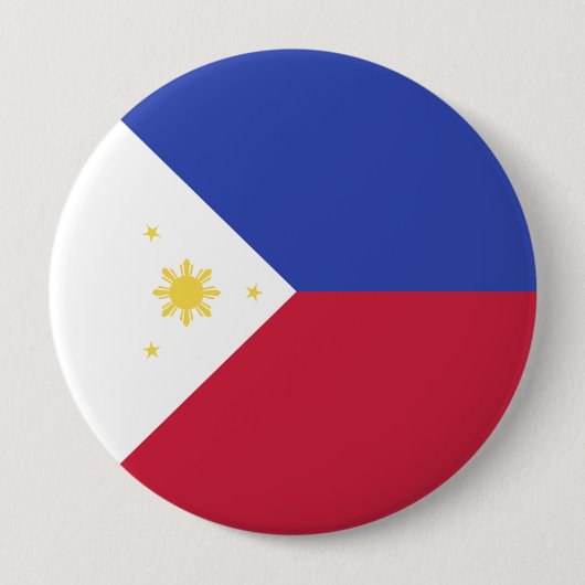 Badge Rond 10 Cm Emblème du drapeau des Philippines (Devant)