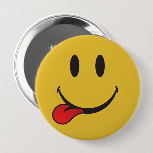 Badge Rond 10 Cm Émoji de la langue (Devant & derrière)