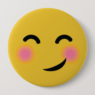 Badge Rond 10 Cm Emoji de rougissement mignon de Supre