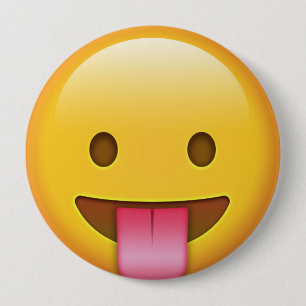 Badge Rond 10 Cm Emoji hors langue