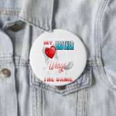 Badge Rond 10 Cm En Mémoire Amoureuse De Mon Frère Pour Son Cadeau  (En situation)