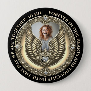 Badge Rond 10 Cm En Mémoire Amoureuse Photo Memorial Diamond Look