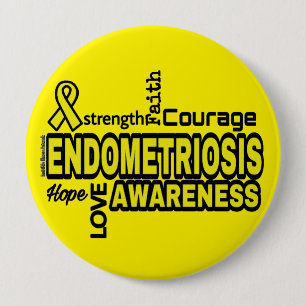 Badge Rond 10 Cm Endométriose de mots…