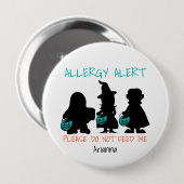 Badge Rond 10 Cm Enfants d'alerte d'allergie alimentaire d'Hallowee (Devant & derrière)