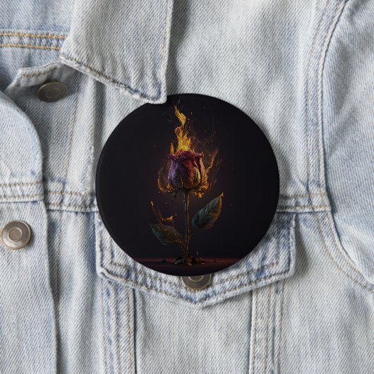 Badge Rond 10 Cm enflammée (En situation)