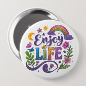 Badge Rond 10 Cm "Enjoy Life" Button (Devant & derrière)