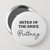 Badge Rond 10 Cm Enterrement de vie de jeune fille Soeur de la mari (Devant & derrière)
