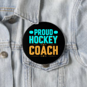 Badge Rond 10 Cm Entraîneur de hockey fier (En situation)
