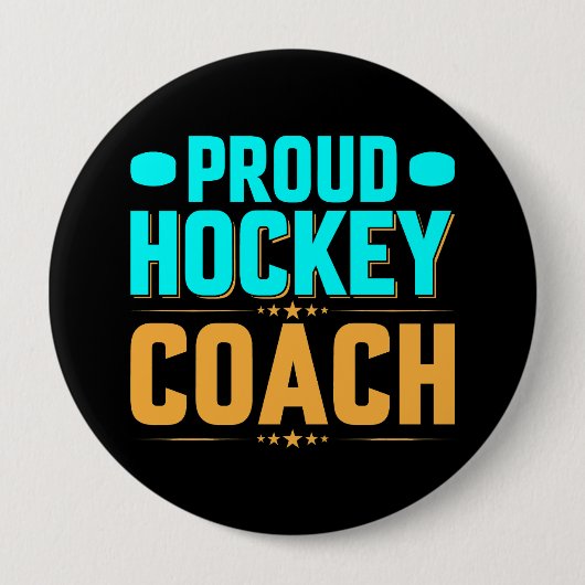 Badge Rond 10 Cm Entraîneur de hockey fier (Devant)